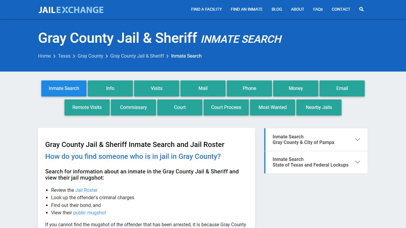 Inmate Search: Roster & Mugshots - Gray County Jail & Sheriff, TX